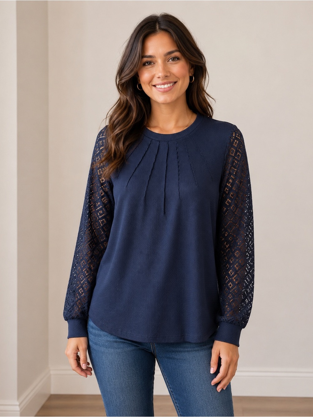 Blooming Jelly Blue Long Sleeve Top - NWT